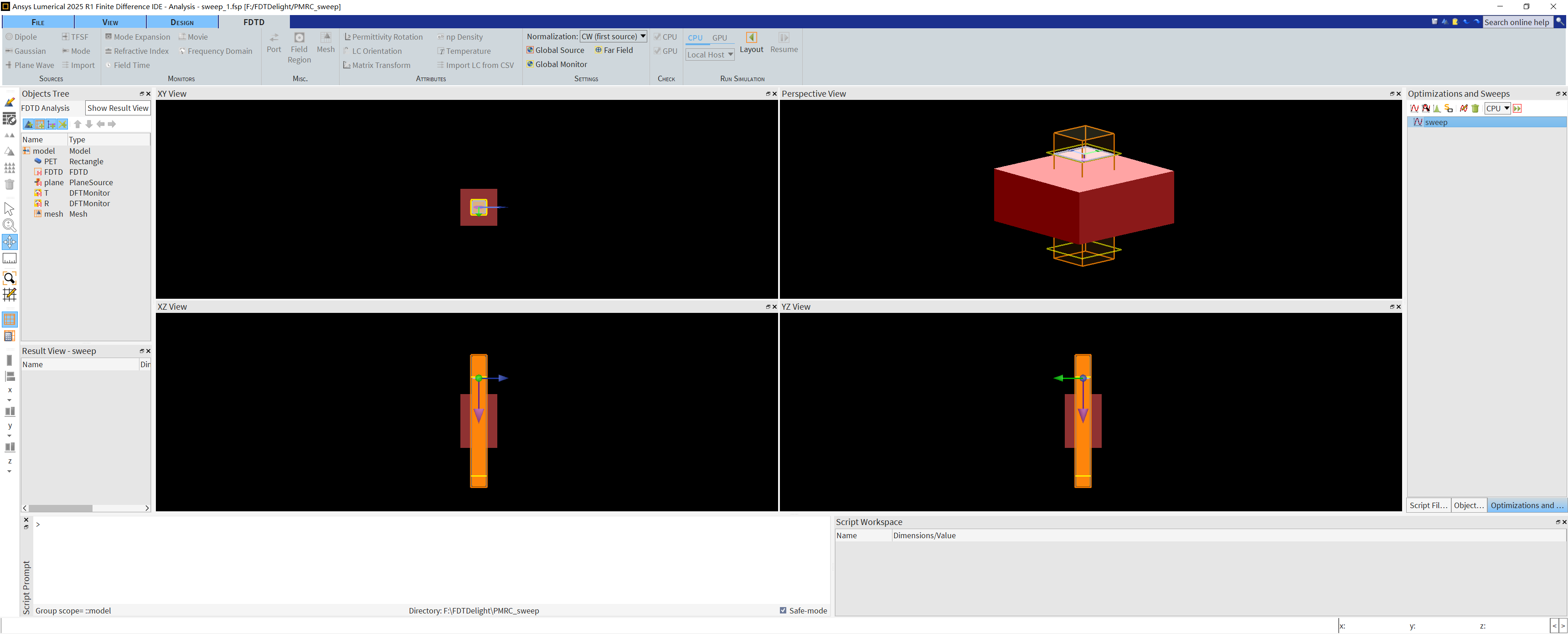 在参数扫描时改变波长范围，最终结果不能拼接