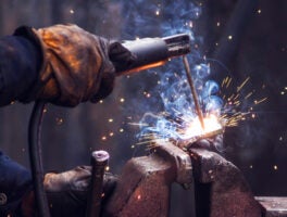 Industry,Worker,Welding,Iron,Pieces,At,Work