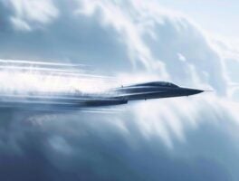 Conceptual supersonic jet breaking the sound barrier, aerodynamics at high speeds