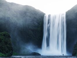 Famous Skogafoss waterfall