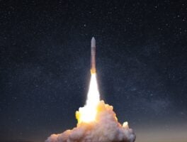 Rocket,Launch,,Ship.,Concept,Of,Business,Product,On,A,Market.